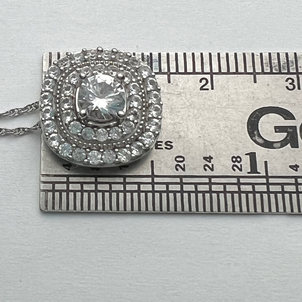 White Sapphire Pendant- 925-Sterling Silver - Picture 6 of 6